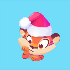 cute beautiful bright illustration tiger new year happy new year year of the tiger 2022 happy new year and christmas symbol of the year