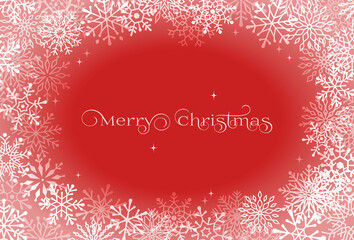 おしゃれな雪の結晶のクリスマスカード　クリスマス素材