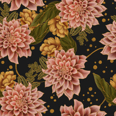 Beautiful seamless pattern with floral background 