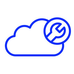 Cloud Screwdriver Isolated Vector icon which can easily modify or edit

