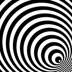 Black and white hypnotic optical illusion background