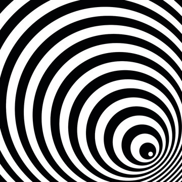 Black and white hypnotic optical illusion background © DESIGN HUT