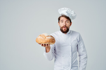 Chef kitchen Job bakery products light background