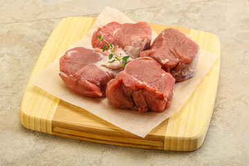 Raw pork tenderloin for cooking