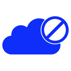 Cloud banned Isolated Vector icon which can easily modify or edit

