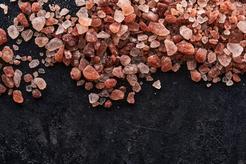 Himalayan Pink Salt On The dark Background