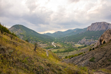 Fototapeta na wymiar View of the Sun Valley in Crimea