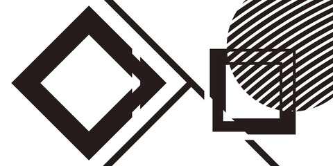 Black and white abstract minimalist background. Geometric illustration with circles.