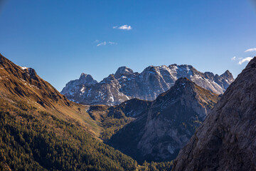 The Carnic Alps in a colorful autumn day