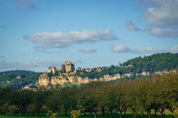 Fototapeta na wymiar Views of the Castelnaud castle in the Dordogne valley from Vèzac. France