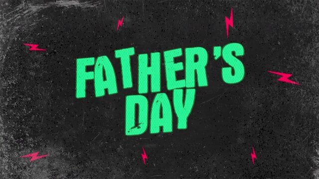 Father Day with red thunderbolts, motion holidays and grunge style background