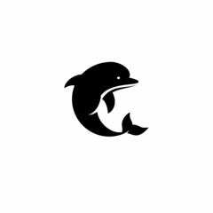 dolphin logo vector on white background