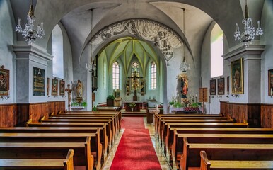 Fototapeta na wymiar Inside Immendorf Church Lower Austria