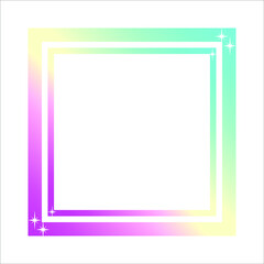 Light effect square frame, colorful photo frame