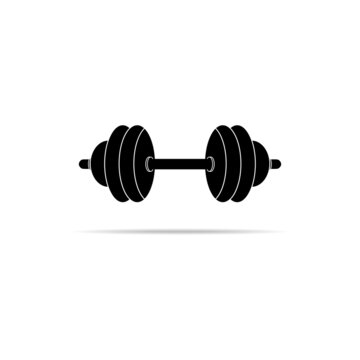 A dumbbell icon for sports on a white background.