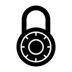 Combination lock or padlock flat vector icon for apps and websites © martialred