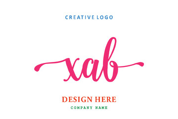Fototapeta na wymiar XAB lettering logo is simple, easy to understand and authoritative