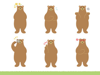 クマの表情セット03【くまさんシリーズ】