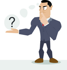 businessman with question mark