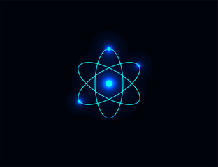 Atom, science, molecule, nucleus. Vector illustration. Flat design.