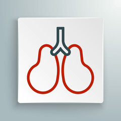 Line Lungs icon isolated on white background. Colorful outline concept. Vector