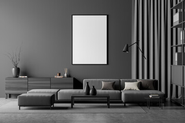 Canvas in grey living room with on trend details