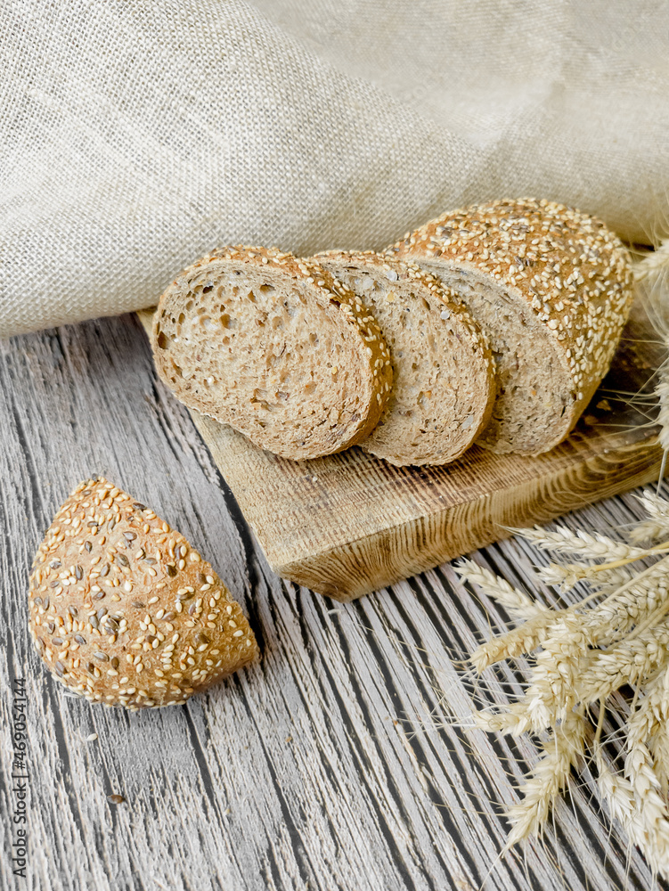 Wall mural whole grain, yeast-free bread