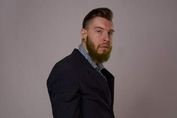 business man in jacket posing fashion professional