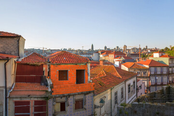Panoramic view of the city of Porto in the evening. Portugal