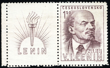 Postage stamps of the Czechoslovakia. Stamp printed in the Czechoslovakia. Stamp printed by Czechoslovakia. - obrazy, fototapety, plakaty