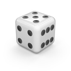 Dice on white background. 3d illustration.