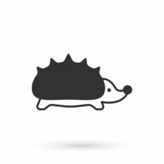 Grey Hedgehog icon isolated on white background. Animal symbol. Vector