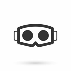 Grey Virtual reality glasses icon isolated on white background. Stereoscopic 3d vr mask. Optical head mounted display. Vector