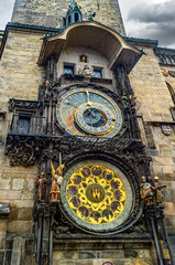prague astronomical clock. Orloj, Historical medieval astronomical clock in Old Town Square in Prague, Czech Republic