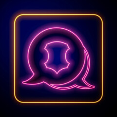 Glowing neon Leather icon isolated on black background. Vector