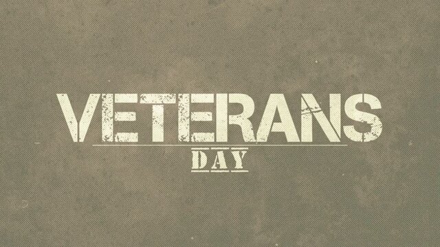 Veterans Day with military texture, motion holidays, military and warfare style background