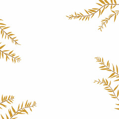 leaves background with gold color illustration design