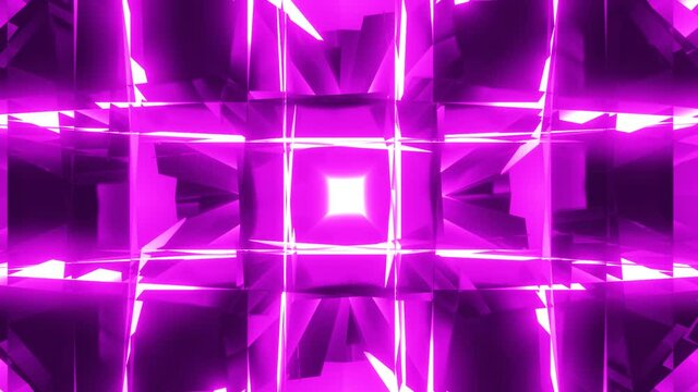 Purple glowing spark kaleidoscope. Abstract Vj Flickering Lights HD.