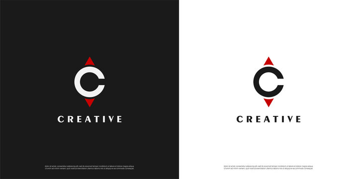 Letter C logo icon compass design template elements