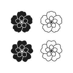Icon of flower with five petals, logo template