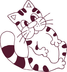 Cute sitting cat. Flat vector illustration