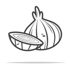 Onion icon transparent vector isolated