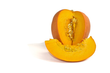 power supply on decision to isolate itself. Pumpkins isolated over a white background. High quality photo