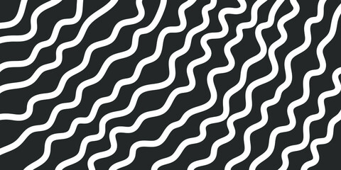 Abstract vector background design with curve lines. Black and white wave.