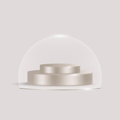 Empty Podium Or Pedestal Display Background With transparent cover