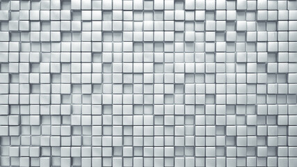 Fototapeta premium White geometric pattern of cubes 3D render
