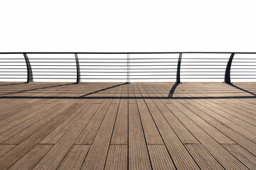 wooden floor and outdoor railings isolated