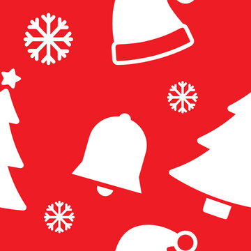Christmas monochrome pattern of red color (vector)