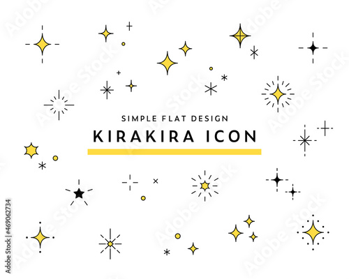 キラキラアイコンのセット シンプル 星 輝き きらめき 綺麗 飾り 装飾 光 清潔 マーク イラスト Background Poster Backgrou Yugoro