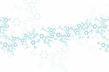 Science network pattern, connecting lines and dots. Technology hexagons structure or molecular connect elements